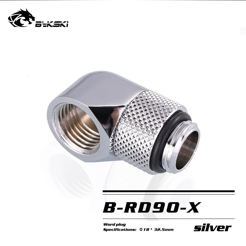BYKSKI G1/4'' 90 Degree Rotary Compression Fitting / Brass Accessories of Water Cooling Adaptors Copper Metal Connector B-RD90-X