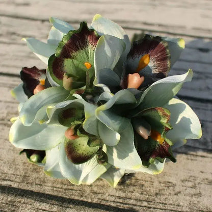 7 head wedding decoration mariage Orchid artificial flower decorative silk voilet bridal bouquet home decoration accessories