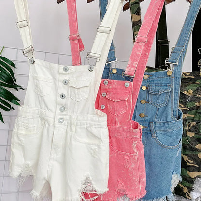 Women's Denim Overalls, Female Jumpsuit, Denim Rompers, Playsuit, Straps, Shorts, Fashion