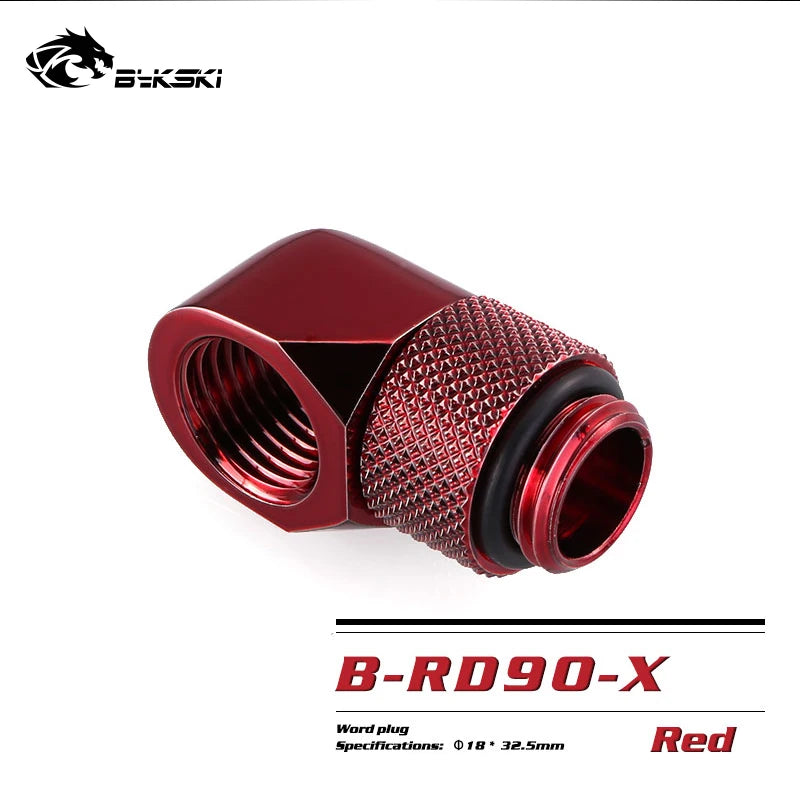 BYKSKI G1/4'' 90 Degree Rotary Compression Fitting / Brass Accessories of Water Cooling Adaptors Copper Metal Connector B-RD90-X