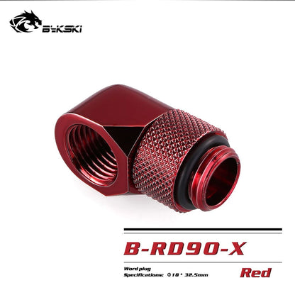 BYKSKI G1/4'' 90 Degree Rotary Compression Fitting / Brass Accessories of Water Cooling Adaptors Copper Metal Connector B-RD90-X
