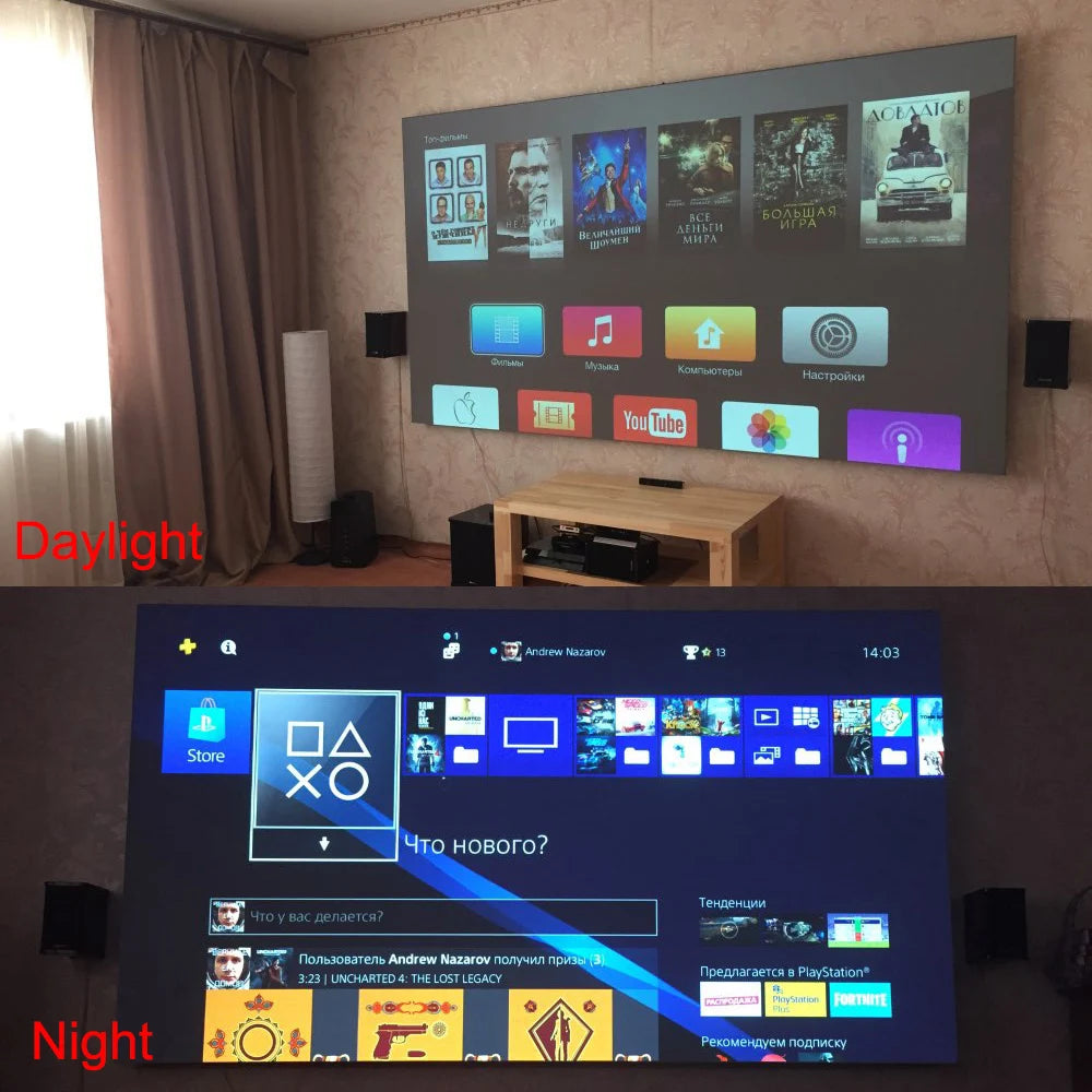 Salange Projector Screen,60 100 120 Inch Reflective Fabric Cloth Projection Screen For YG300 Projetor XGIMI DLP LED Home Theater