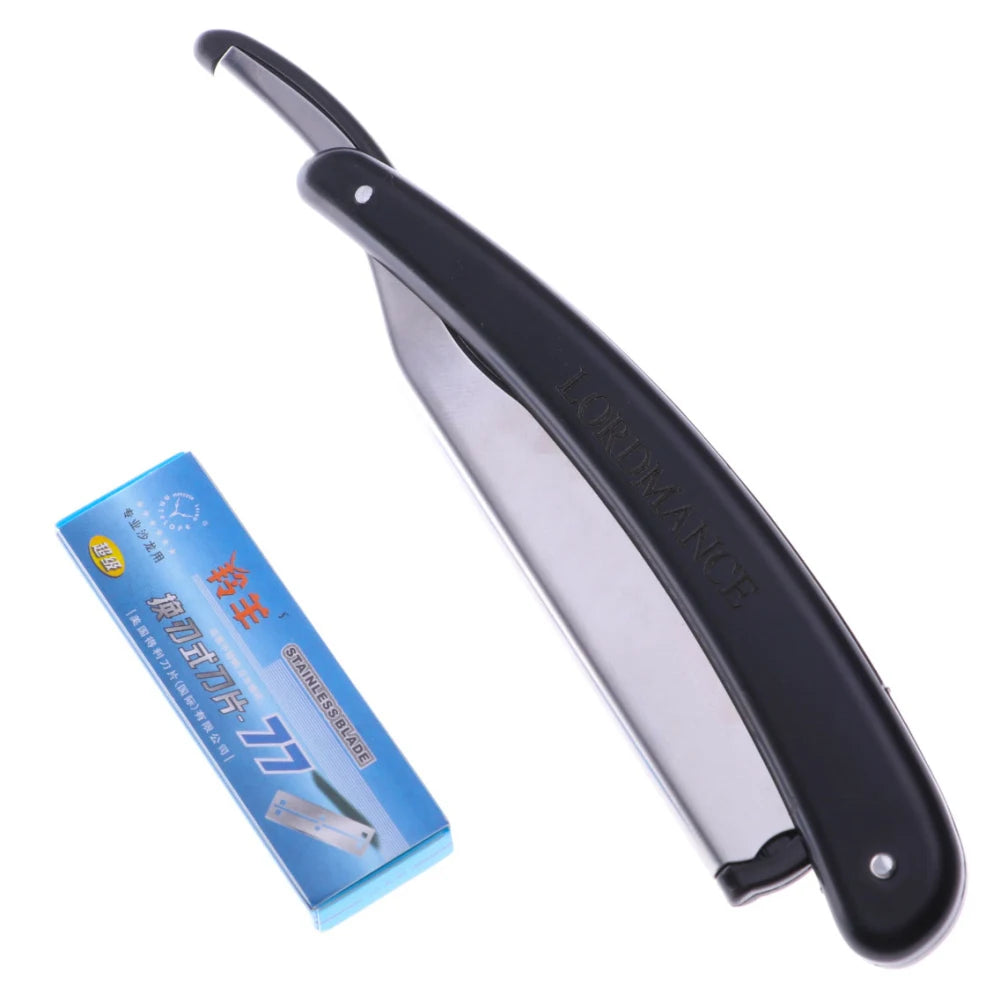 Shaver 1 Set Men Straight Barber edge Razors Folding Shaving Knife Hair Removal Tools With 10pcs Blades 77-03