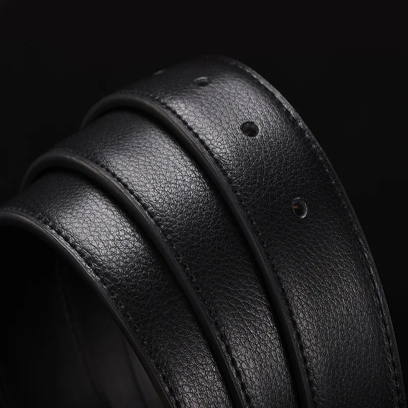 Male Automatic Buckle Belts No Buckle Belt Men Fashion Casual High Quality Belt Male Genuine Leather Luxury Brand Waistband