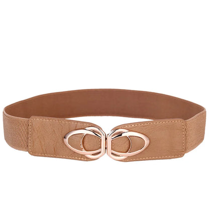 Women's Elastic Stretch Belt with Clasp Alloy Buckle Waist Cinching Waistband Fashion Waist Cinch 4.0cm Wide