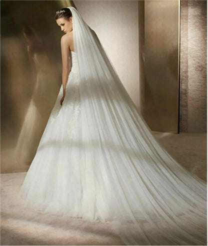 Ivory White Wedding Veil 3 Meters Long Soft Bridal Veils With Comb 2 layer Bride Wedding Accessories