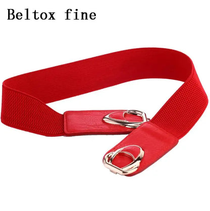 Women's Elastic Stretch Belt with Clasp Alloy Buckle Waist Cinching Waistband Fashion Waist Cinch 4.0cm Wide