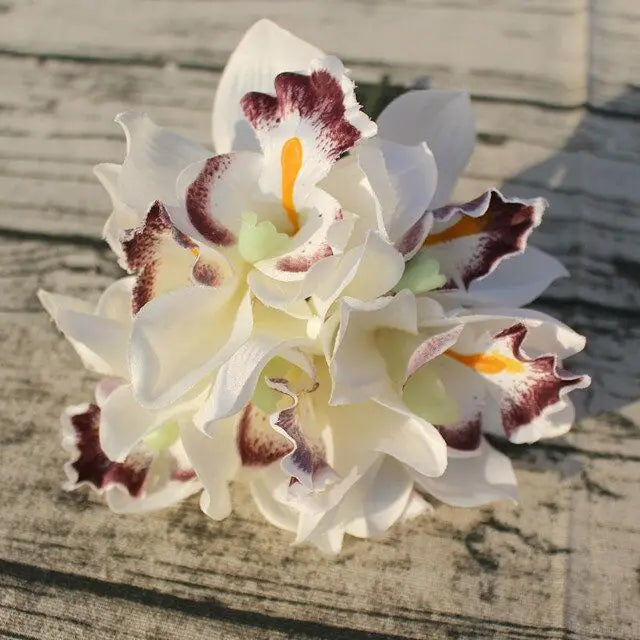 7 head wedding decoration mariage Orchid artificial flower decorative silk voilet bridal bouquet home decoration accessories