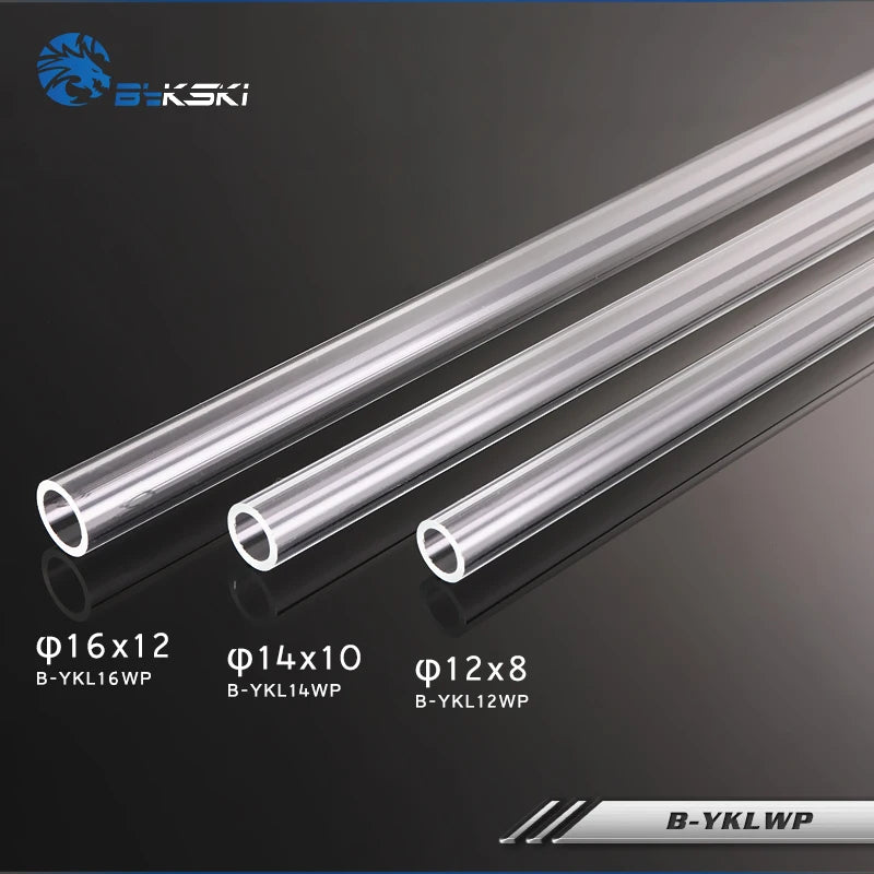 2pcs/Lots BYKSKI PMMA / PETG Hard Tube ( OD12mm / OD14mm / OD16mm ) + 2mm Thickness + 50cm Length Transparent Rigid Pipe