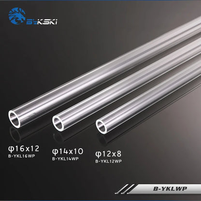 2pcs/Lots BYKSKI PMMA / PETG Hard Tube ( OD12mm / OD14mm / OD16mm ) + 2mm Thickness + 50cm Length Transparent Rigid Pipe
