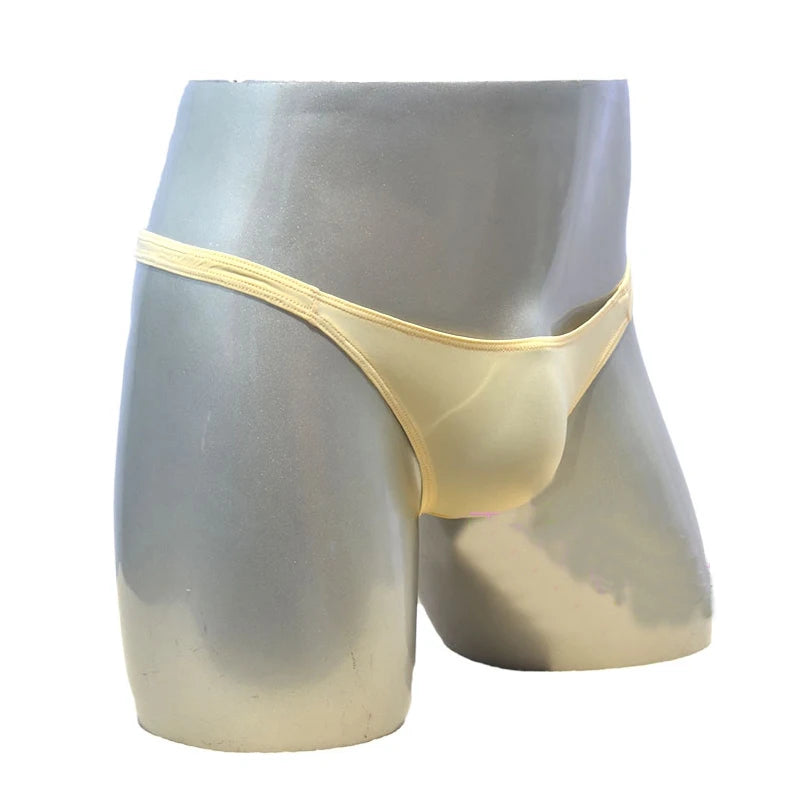 Ice Silk Men's Bikini Underwear Low-waist Male Panties Sexy Translucent  Briefs 16 Colors
