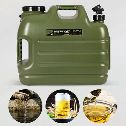 Desert&amp;Fox Wasserbehälter mit Zapfhahn 10L/18L/25L PE Wasserspeicherbehälter Tragbarer grüner Eimer für Camping Wandern Picknick