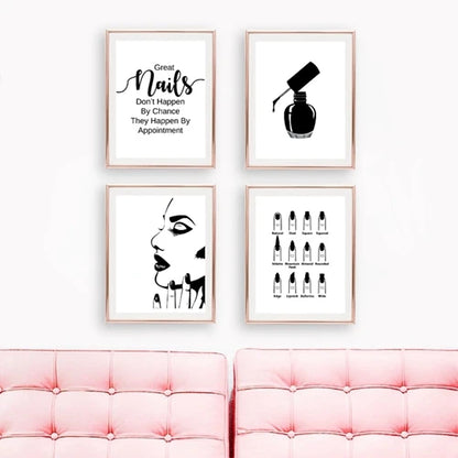 Nail Salon Wall Decoration Beauty Salon Wall Art Canvas Painting Nail Polish Quote Posters and Prints Nail Tech Artist Gift