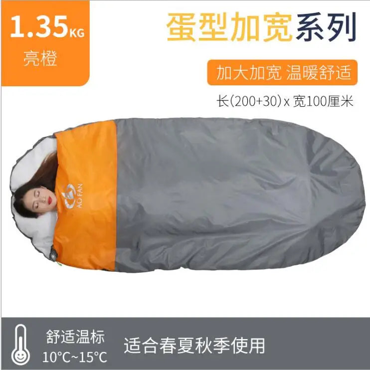 1-2 Person Adult Sleeping Bag Portable Outdoor Camping Travel Thick Watewrproof Warm Cotton Sleeping Bag Large Size Four Season