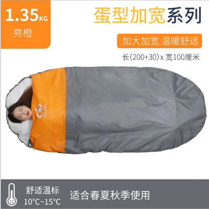 1-2 Person Adult Sleeping Bag Portable Outdoor Camping Travel Thick Watewrproof Warm Cotton Sleeping Bag Large Size Four Season