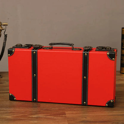 Luxury Vintage Trunk Travel Hand Big Suitcases Leather Luggage Under Bed Clothing Organizer Storage Box Antique Bin Customized
