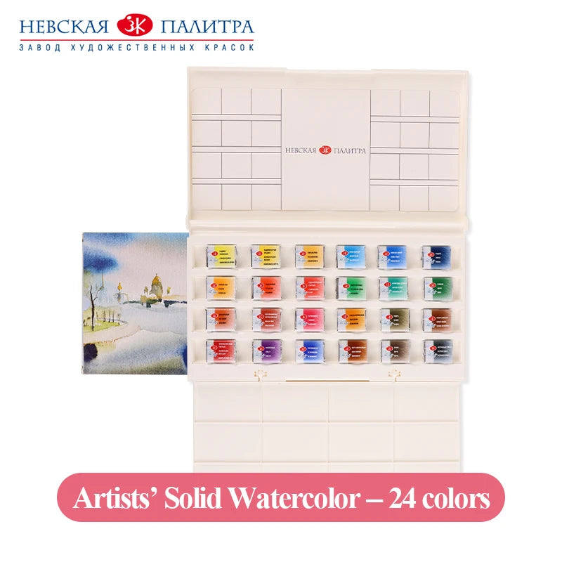 Russia White Nights Solid Watercolor Paints Conem Sonnet Student/Artist Grade Painting Water Color Pigments 12/16/24/36 Colors