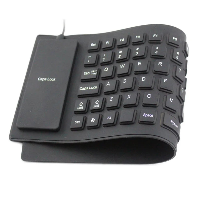 Gaming Keyboard 85-key Silicone Mute Soft Keyboard  Folding Waterproof Keyboard Portable Mini Wired Keyboard Computer Keyboard