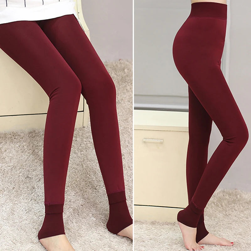 2021 Fashion Women's Autumn And Winter Leggings High Elasticity And Good Quality Thick Velvet Pants Warm Leggings