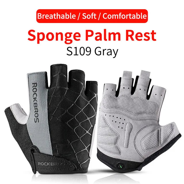 ROCKBROS Cycling  gloves Men Women Half Finger Gloves Breathable  Sports Gloves MTB Bike Bicycle Gloves