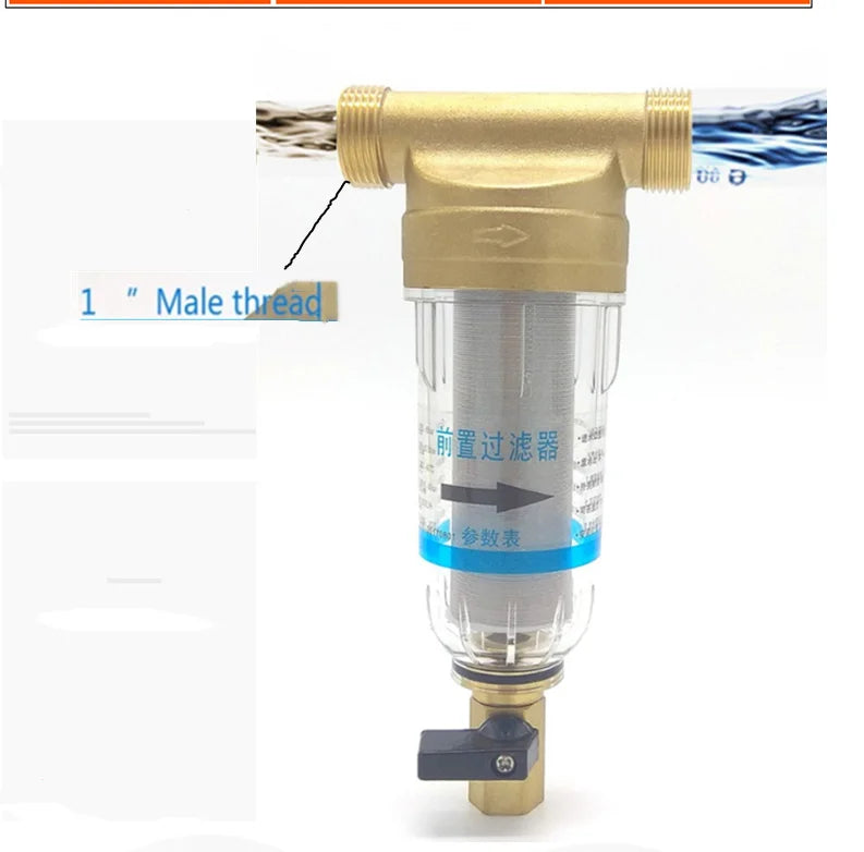 Prefilter water filter First step of water purifier system 40micron stainless steel mesh prefiltro 1 inch Whole-house Pre-filter