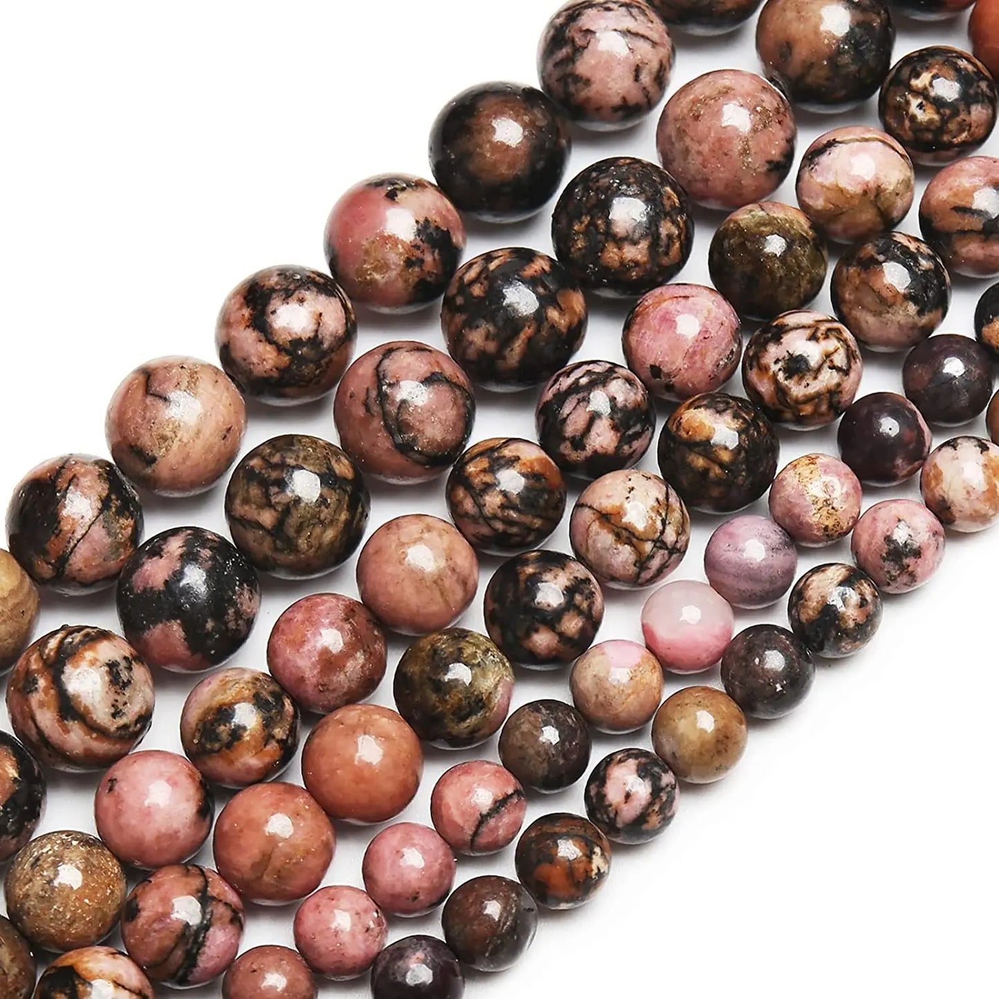 Silver Lion Head Gemstone Beads Stretch Bracelet for Women Men Handmade Crystal Beaded Elastic Healing Power Stone Jewelry