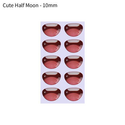 10pcs Cute Cartoon Mouth Stickers DIY Toys Doll Mouth Accessories Glass Crystal Anime Figurine Doll Face Organ Paster Decals