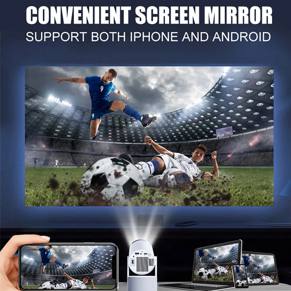 Projecteur vidéo HY300 Pro KTV Android 1280*720P, 160 lumens ANSI, format d'image 1.09:1, home cinéma, karaoké, haut-parleurs Bluetooth.