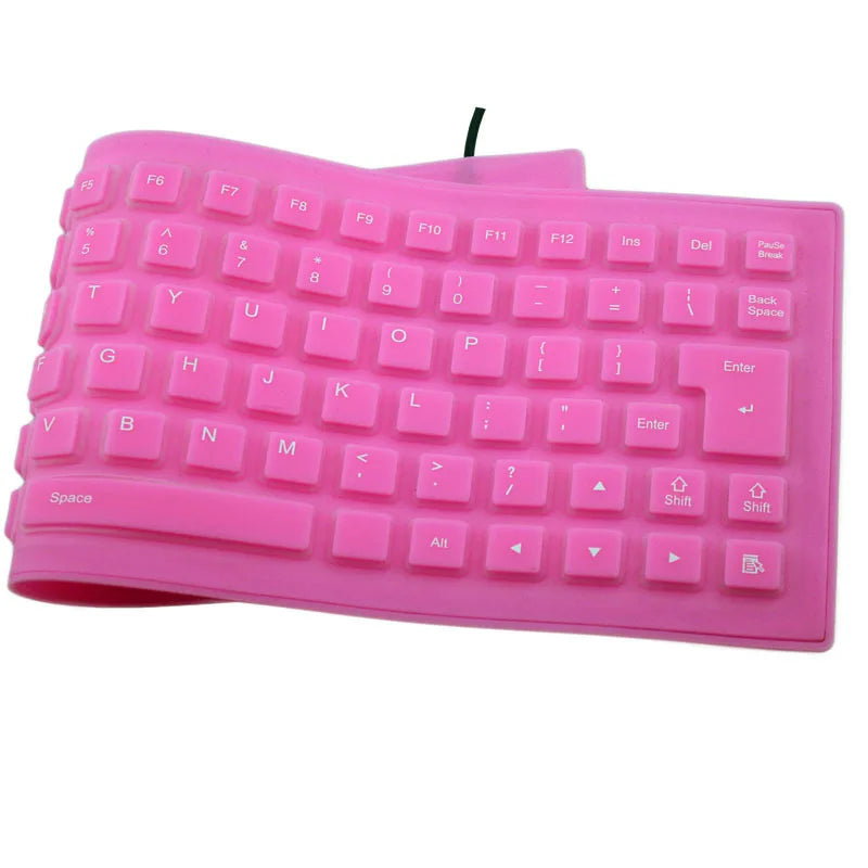 Gaming Keyboard 85-key Silicone Mute Soft Keyboard  Folding Waterproof Keyboard Portable Mini Wired Keyboard Computer Keyboard
