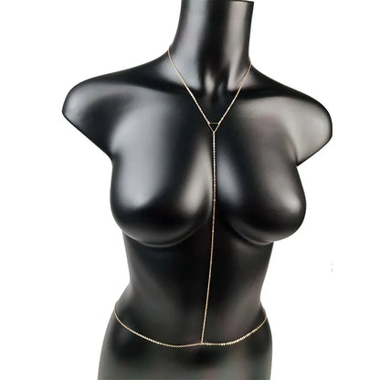 Sexy Body Jewelry Fashion Body Chain Geometry Waist Chain Simple Belly Chain for Women Bikini Dress Bra Accessories Couple Gift