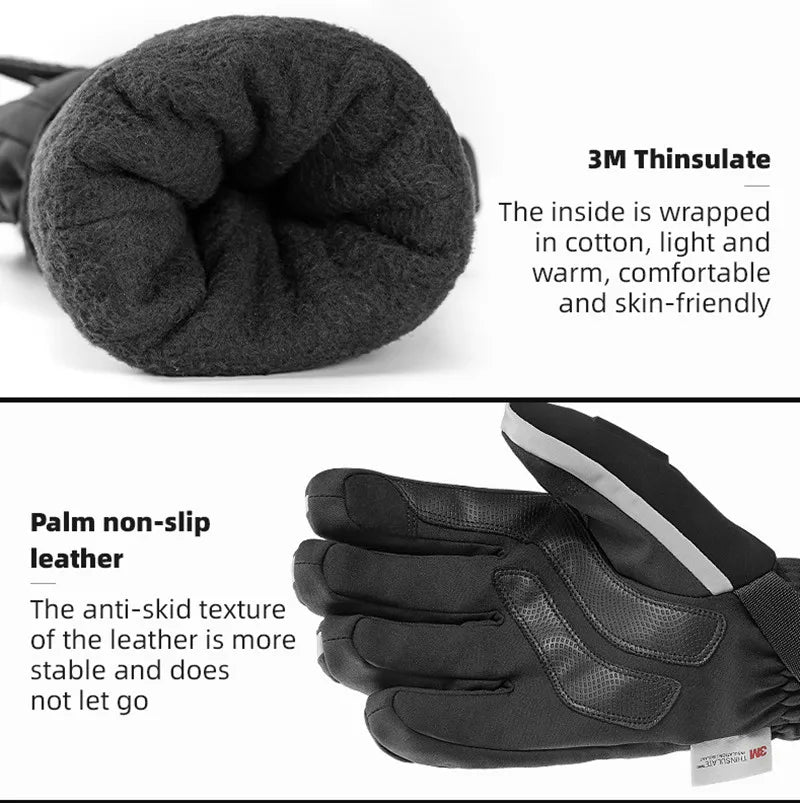 ROCKBROS Ski Gloves Snowboard Gloves Snowmobile Motorcycle Riding Winter Gloves Windproof Waterproof Unisex Snow Gloves