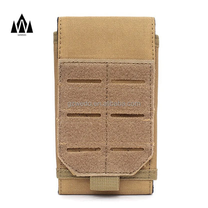 Laser Cut Tactical Molle Cell Phone Pouch, Universal EDC Carry Heavy Duty Loop Mobile Phone Belt Holster Cover Molle Small Pouch