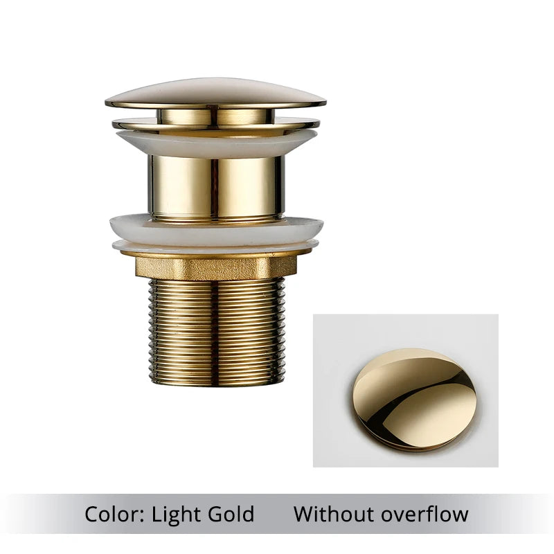 Pop up Drain Button Bathroom Sink Plug Black Gold Rose Siphon Waste Stopper Wash Basin Faucet Accessory for Kitchen Or Bath