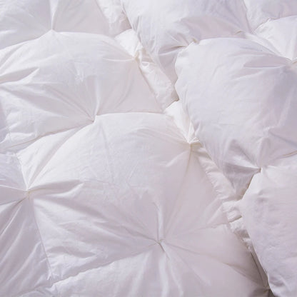 Comforter Bedding White Gray High End Natural Goose Down Alternative Quilted Comforter Duvet Insert Breathable Full/Queen size