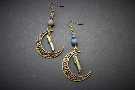 turquoise earrings jewelry dangle earrings boho earrings ethnic earrings leather Earrings big leather Earrings