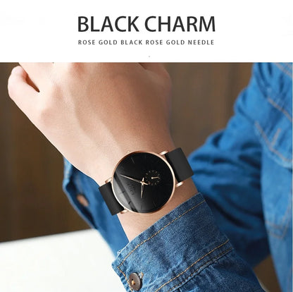 Montre LIGE LG10006 40 mm, élégante et minimaliste, pour homme et femme, analogique, à quartz, étanche, en silicone, idéale pour le sport.