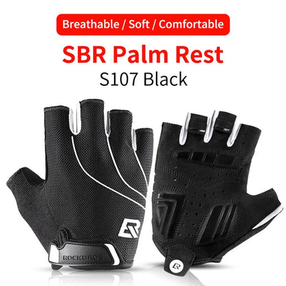 ROCKBROS Cycling Gloves Breathable Shockproof Bike Gloves Summer Half Finger Gloves MTB Mountain Bicycle Gloves Sports Gloves