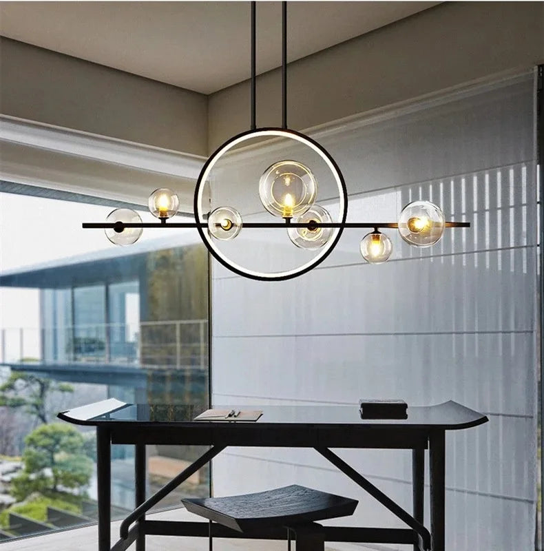 Modern Restaurant Glass Magic Bean Chandelier Nordic Bedroom bar New Aluminum Lamp