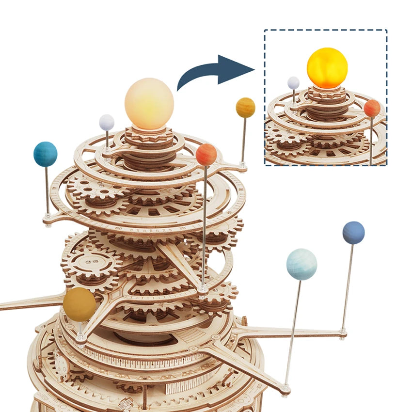 Robotime Rokr DIY-Bausatz ST001 Mechanisches Planetarium 3D-Holzpuzzle für Dropshipping