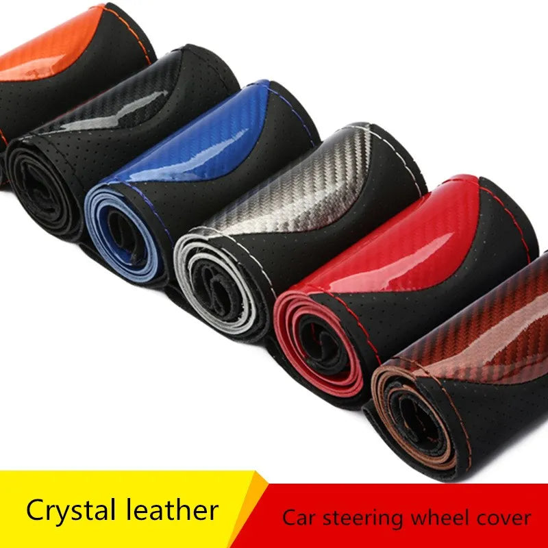 Steering Cover 38cm Soft Anti Slip DIY Hand Sewing Wear-resistant Car Steering-Wheel Braid With Needles Thread