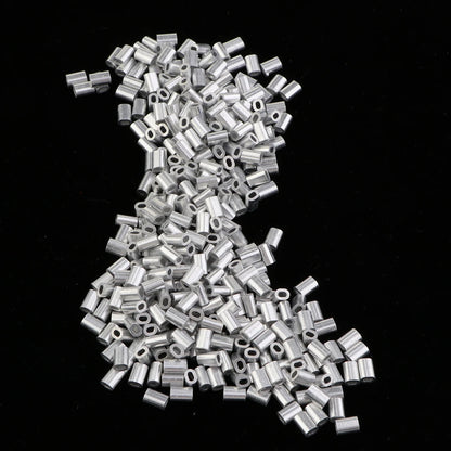 1000Pcs Fishing Double Barrel Aluminium Crimp Sleeves Tube DIY Accessories