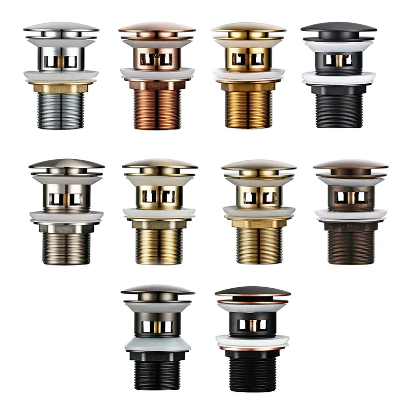 Pop up Drain Button Bathroom Sink Plug Black Gold Rose Siphon Waste Stopper Wash Basin Faucet Accessory for Kitchen Or Bath