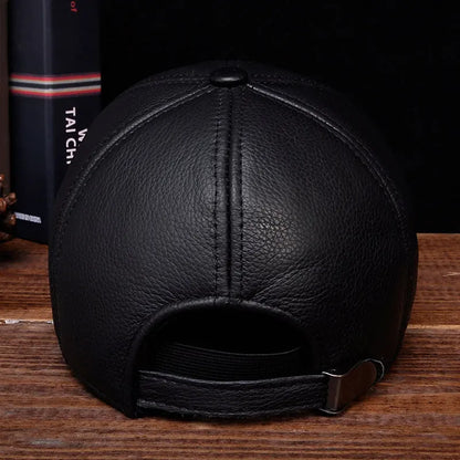 HL130 2021 Men's Genuine Leather Baseball Cap Hat Brand New Style Spring Brand New Style Winter Russian Warm One Fur Caps Hats