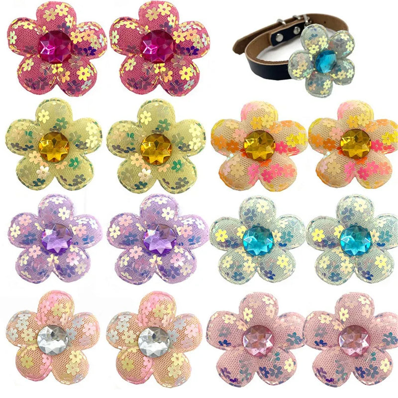 50pcs Pet Products Pet Dog Collar Decoration Accessories Small Dog Bowties Collar Accessories Small Dog Cat Puppy Collar Charms