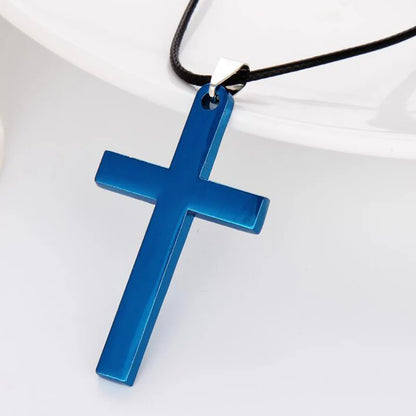Vintage Cross Pendant Necklace Stainless Steel Necklace New Design Black Chain Pendant Necklace Men Women Necklace