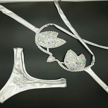 2020 venus vacation diamond bling stones bikini set swimsuit sexy women swimwear summer mature women bathing suit