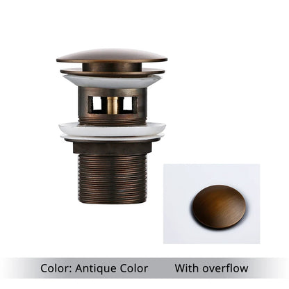 Pop up Drain Button Bathroom Sink Plug Black Gold Rose Siphon Waste Stopper Wash Basin Faucet Accessory for Kitchen Or Bath