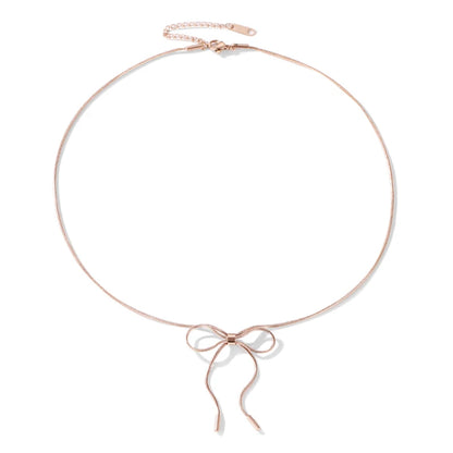 Zerain Desiff New Bowknot Necklace Women's Simple Fashion Titanium Steel Necklace Necklace Women  Butterfly Necklace