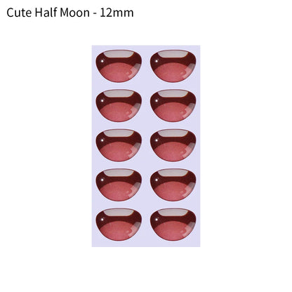 10pcs Cute Cartoon Mouth Stickers DIY Toys Doll Mouth Accessories Glass Crystal Anime Figurine Doll Face Organ Paster Decals