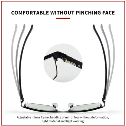 High Quality Stainless Steel Reading Glasses Men Women Fashion Presbyopic Eyeglasses Business Hyperopia Anti Blue Light Eyewear